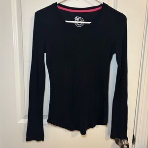 SO Black Long Sleeve Waffle Knit Women's Tee